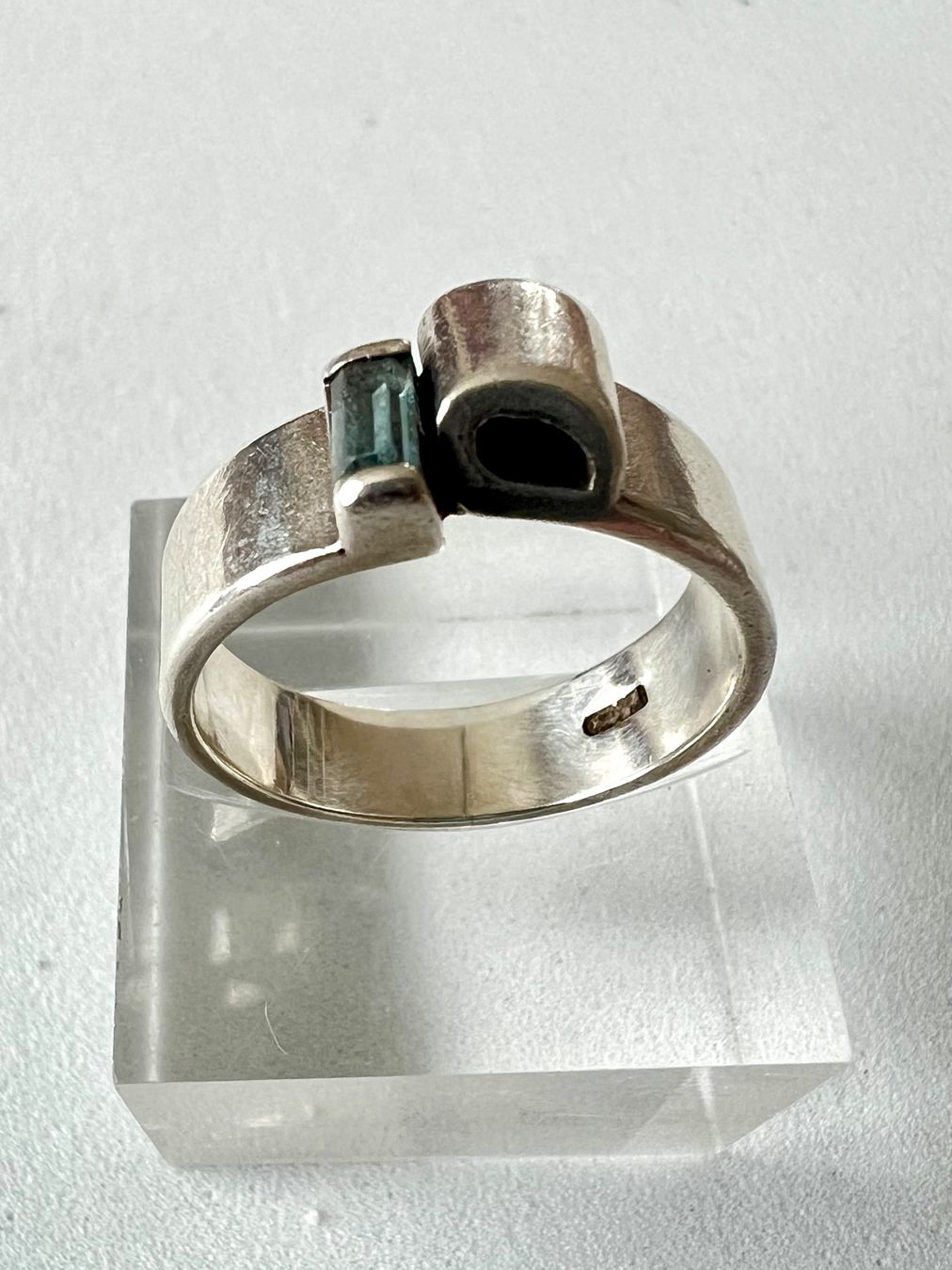 Anelli: Modernistischer Designer Ring Silber 925+MP & blauem Topas – Usato da Ruswil venduto da artbyhand 7