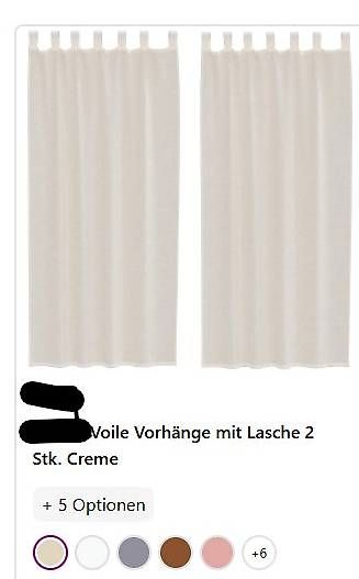 Rideaux:  Voile Vorhänge mit Lasche 2 Stk. Creme – D'occasion à Ittigen par annish10