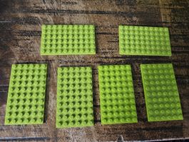 lego 3033 lot de 6 pièces Lime Plate 6 x 10