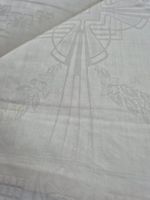 Art Deko Damast Tischtuch mit Monogramm "AB"