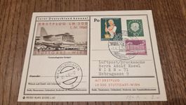 1960 Erstflug Stuttgart - Wien auf Ganzsache!