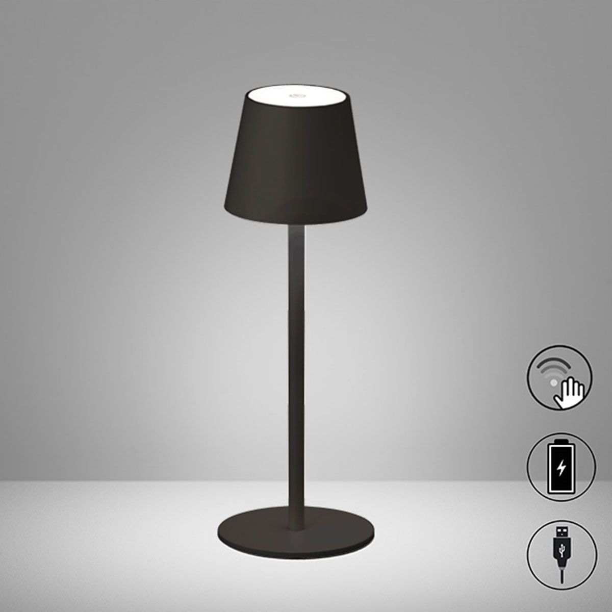 Lampen: LED Tischleuchte, Akku, Schwarz, Rund – Neu (gemäss Beschreibung) aus Kreuzlingen von Smart-Light
