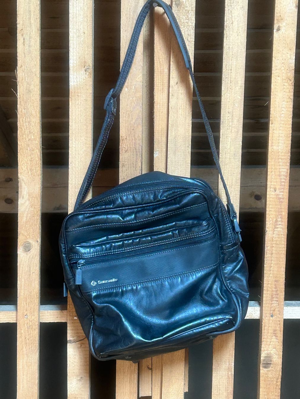 Samsonite Borse: Schultertasche Samsonite schwarz Leder gut erhalten – Usato da bern venduto da frauschenk