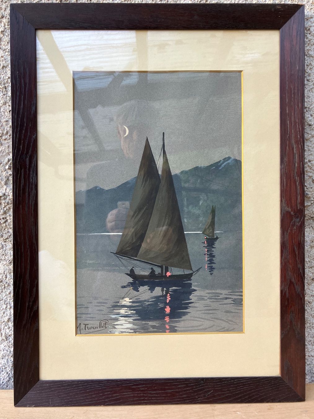 Tableaux: Bateau au clair de lune, sign. – D'occasion à Wetzikon ZH par artefix