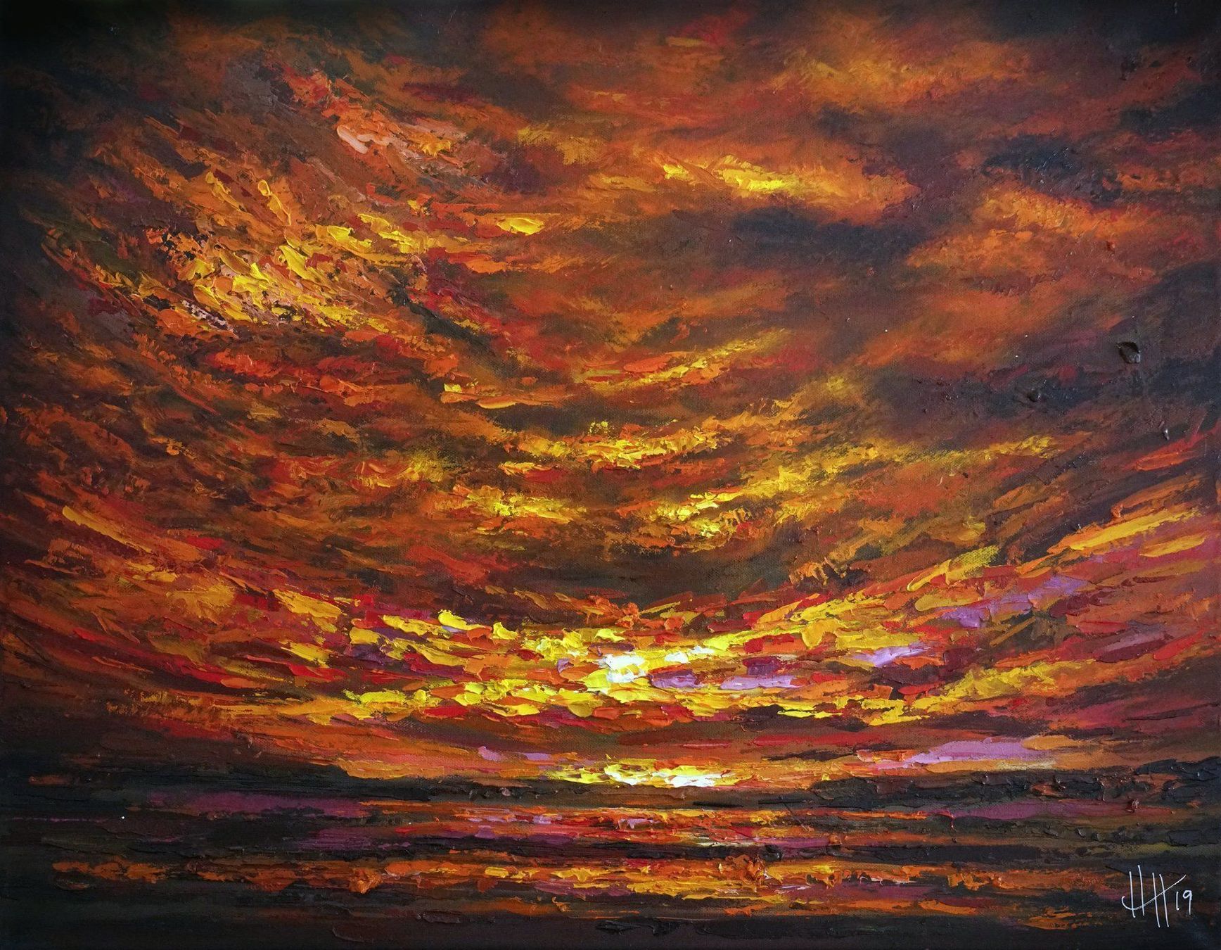 Dipinti: Ölgemälde "Capetown Sunset" 75 x 58 cm – Nuovo (secondo la descrizione) da Basel venduto da HNDidn