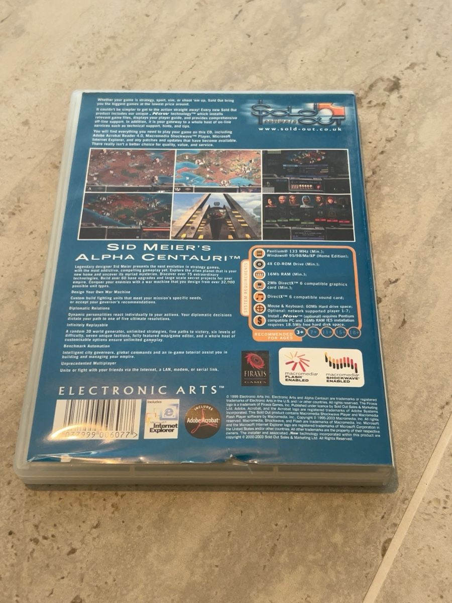 Jeux: Sid Meier’s Alpha Centauri PC CD-ROM Klassiker Retro Strateg – D'occasion à Muralto par dan_pf8r 1