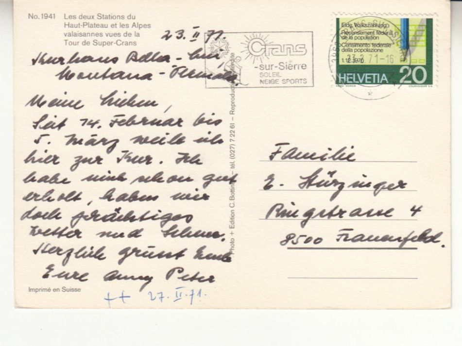 Cartes postales: Crans 1971 – D'occasion à Bürglen TG par StampGraf 1