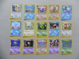 15 versch. Pokémon Sammelkarte Edition 1995-2000 HP Engl.