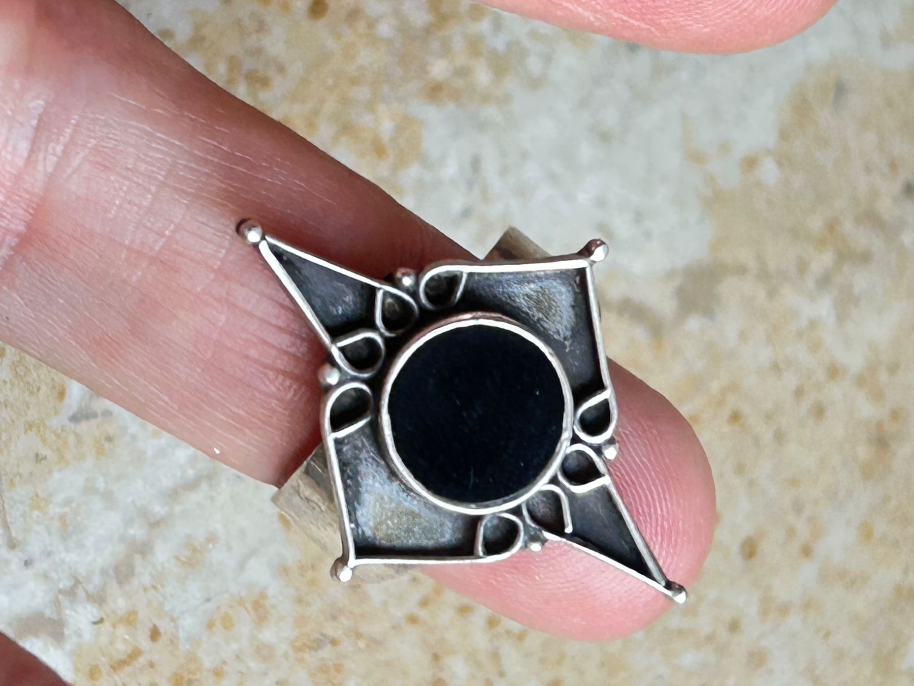 Ringe: Vintage Silberring mit Onyx-Stein, Grösse 59 – Gebraucht aus Basel von bellespirit 7