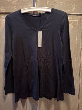 G White - WO2365L - Maglia a v Faldone nero - 40/XS