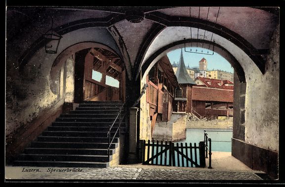 Ansichtskarten: AK Luzern, Spreuerbrücke – Gebraucht aus Berlin von bartko-reher