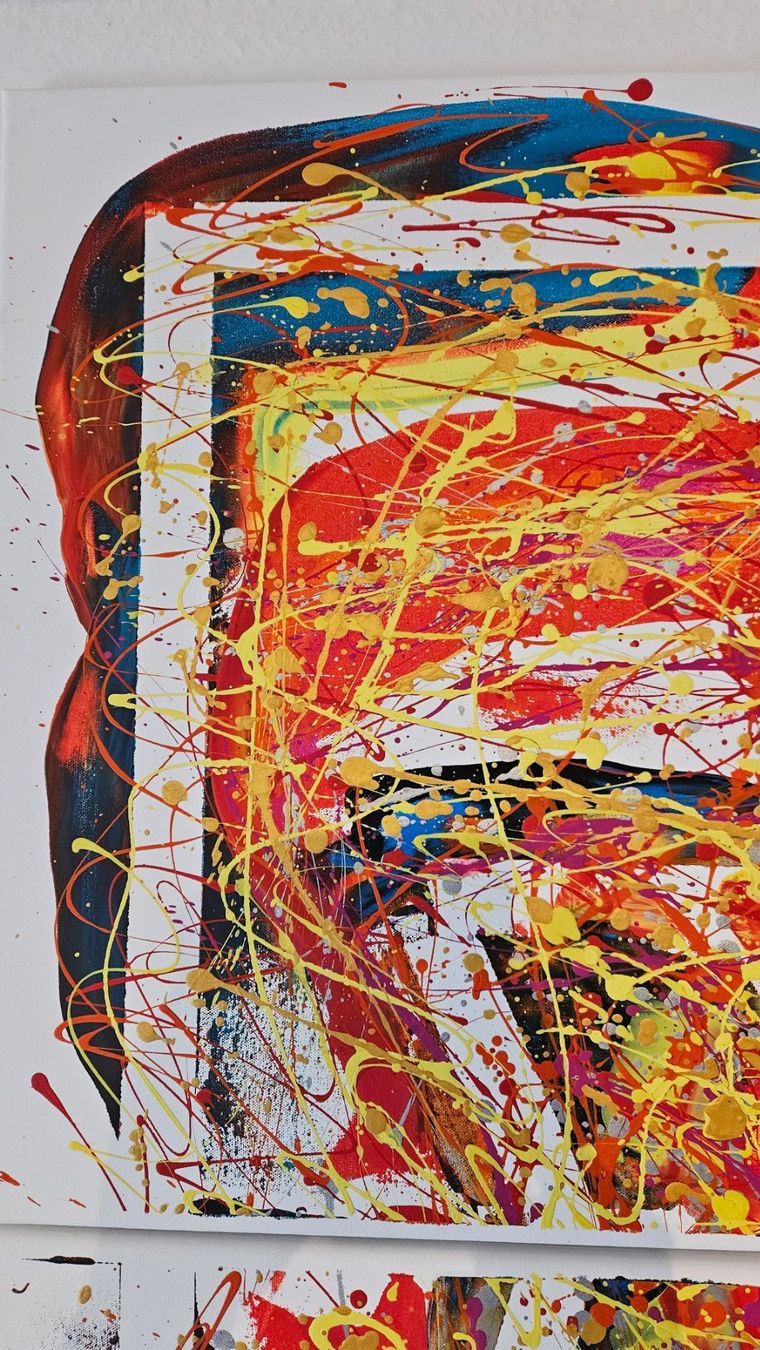 Gemälde: Tableau abstrait moderne, unique, fait main, multicolore – Neu (gemäss Beschreibung) aus Le Locle von fab_c9hh 3
