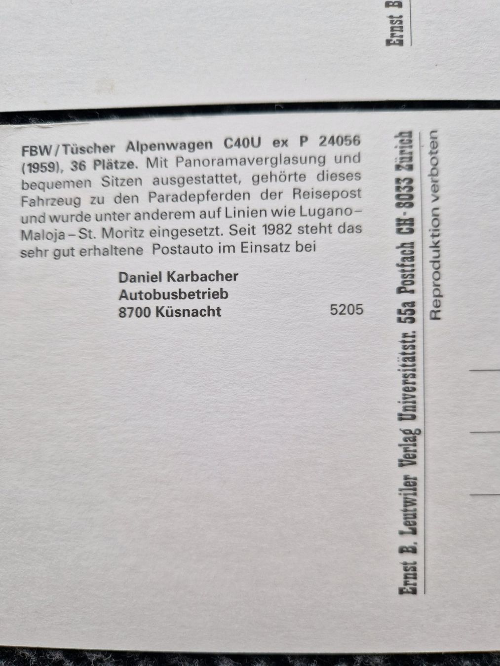 FBW Autocarri: FBW Postauto Ansichtskarten, AK, Bilder – Usato da Dürnten venduto da Bachtel84 3