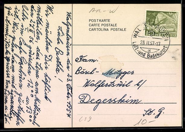 Cartoline postali: AK Walzenhausen /App., Pension Waldheim – Usato da Berlin venduto da bartko-reher 1