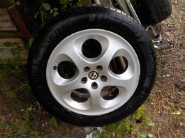 4 Jantes Alu Alfa Romeo 6,5Jx16H2-41.5 Pneus été profil 7mm