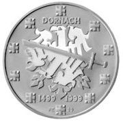Tutti le monete: 20 CHF - Pièce commémorative 1999 : Bataille de Dornach – Nuovo e nell'imballaggio originale da APPLES venduto da az02 1