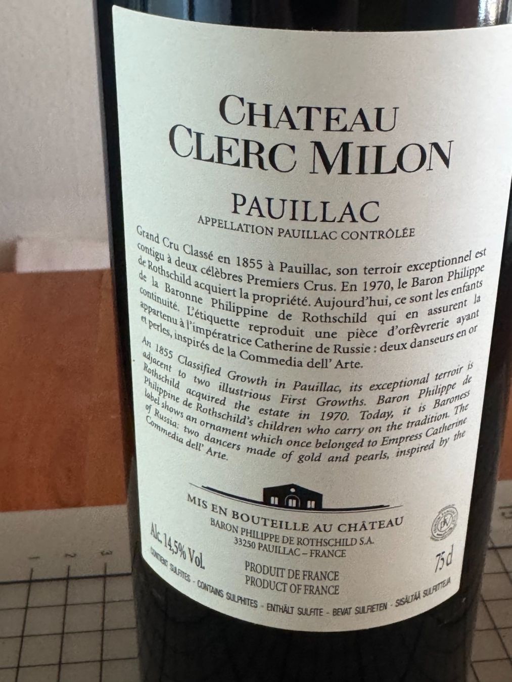 Vino: Chateau CLERC MILLON – Nuovo e nell'imballaggio originale da Gockhausen venduto da Aston 1