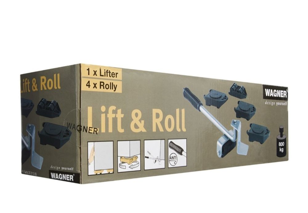 Produktbild von Pro-Lift Möbelhubroller – 1800 Kg Tragkraft, Hydraulisch, Hub Bis 300 Mm, Mit Spanngurten – 2er-Set
