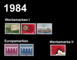 1984 schön gestempelt: Europa- und Werbemarken