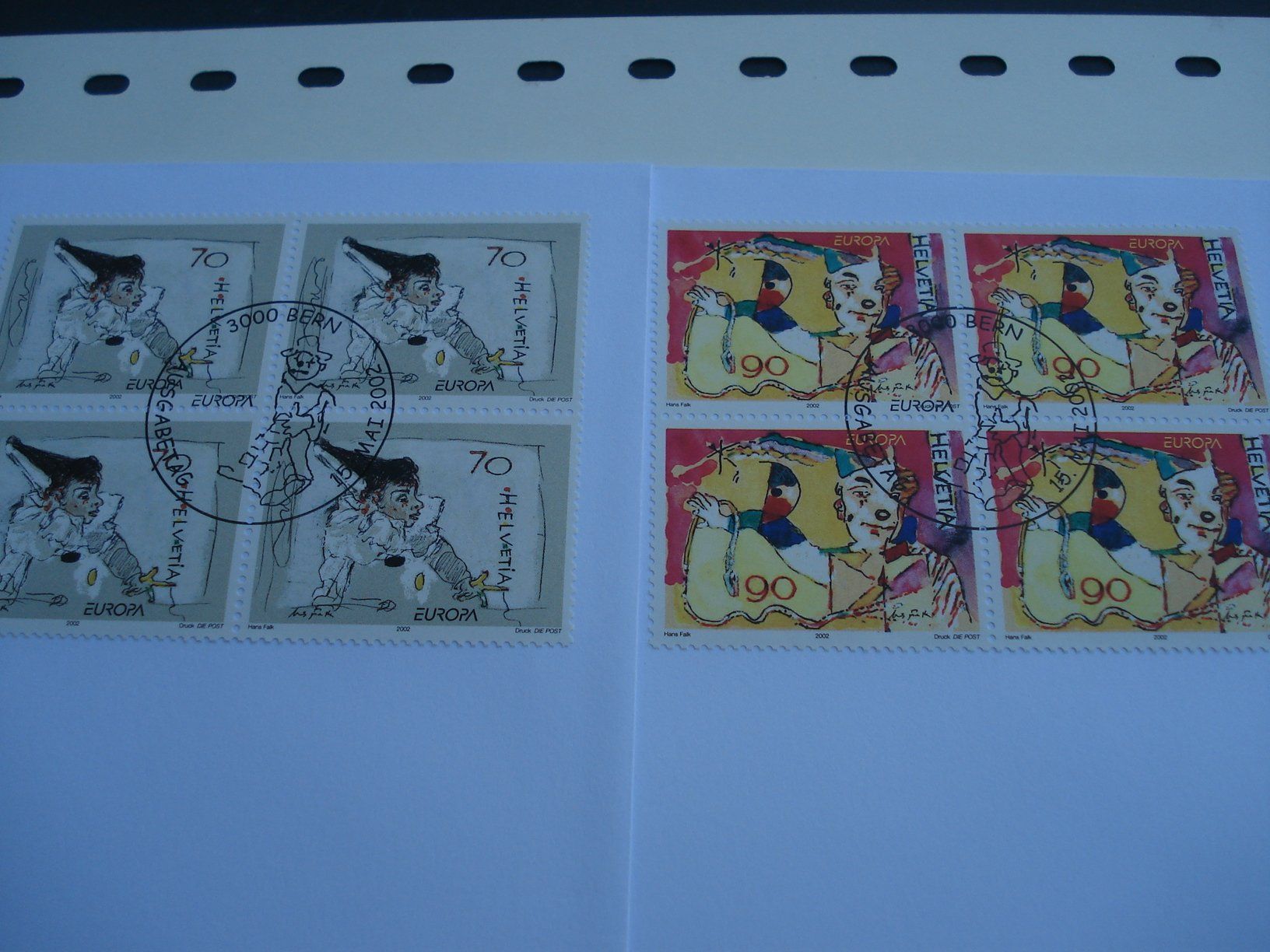 Tutti i francobolli: Satz Circus, 2002, FDC Satz + 4erblock, 3 Belege – Usato da Niederwil AG venduto da morostahu