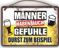 Metallschild mit Kordel – Männer haben auch Gefühle –
