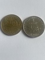 Frankreich Münzen 20 Centimes 1 Franc 1975 gebraucht