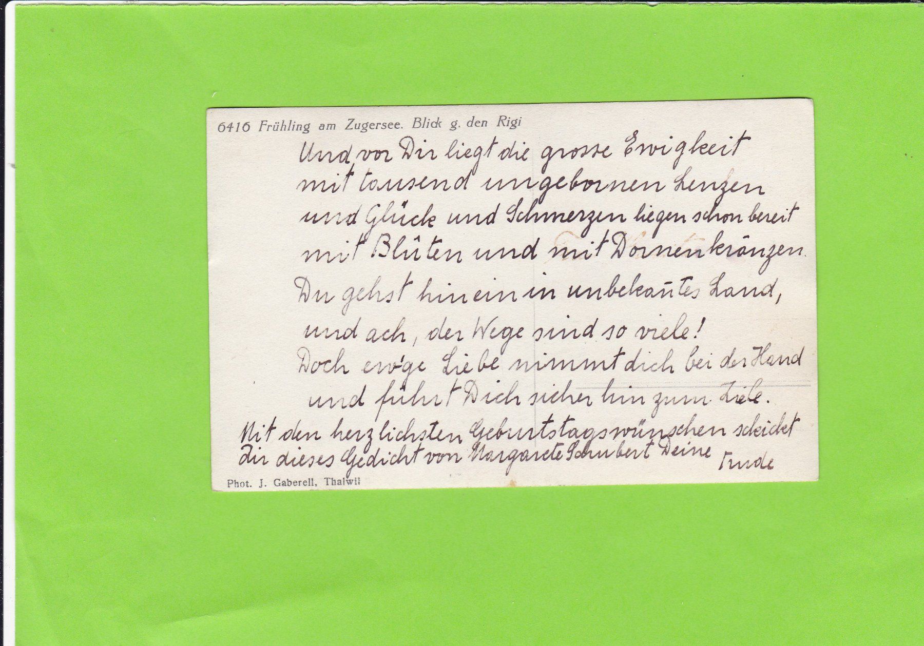 Cartoline postali: Frühling am Zugersee – Usato da St. Peterzell venduto da neckertal 1