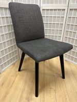6 Stühle BRENTWOOD Stoff anthrazit Beine schwarz