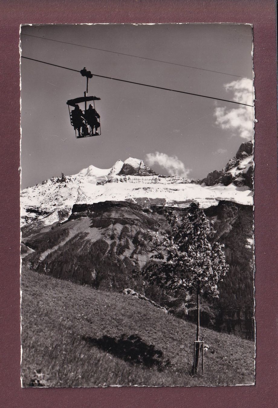 Ansichtskarten: Sesselbahn KANDERSTEG-OESCHINEN - 1949 – Gebraucht aus Pully von nicecards