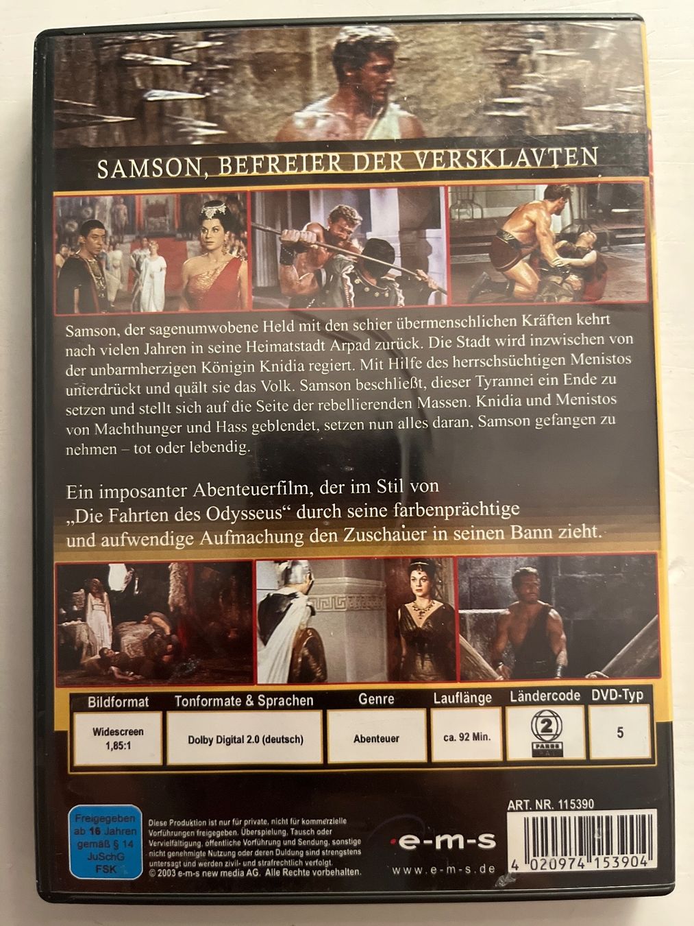 Tutti i DVDs: Samson Befreier der Versklavten (1962) DVD – Nuovo (secondo la descrizione) da Sierre venduto da black.box 1