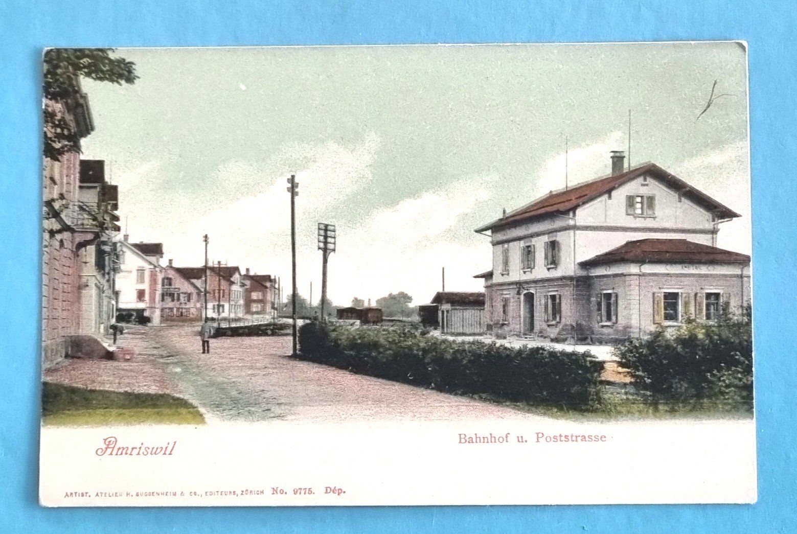 Ansichtskarten: Amriswil - Bahnhof - Eisenbahn -  Poststrasse – Gebraucht aus Rothrist von RROENK
