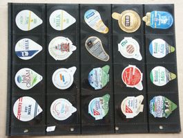 40  verschiedene  Ausländische      Kaffeerahmdeckeli