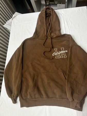 Kapuzenpullover braun Grösse S Los Angeles Print