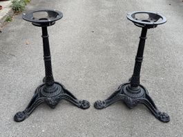 2 Stk. Gusseisen Tischfuss für Bistrotisch Vintage