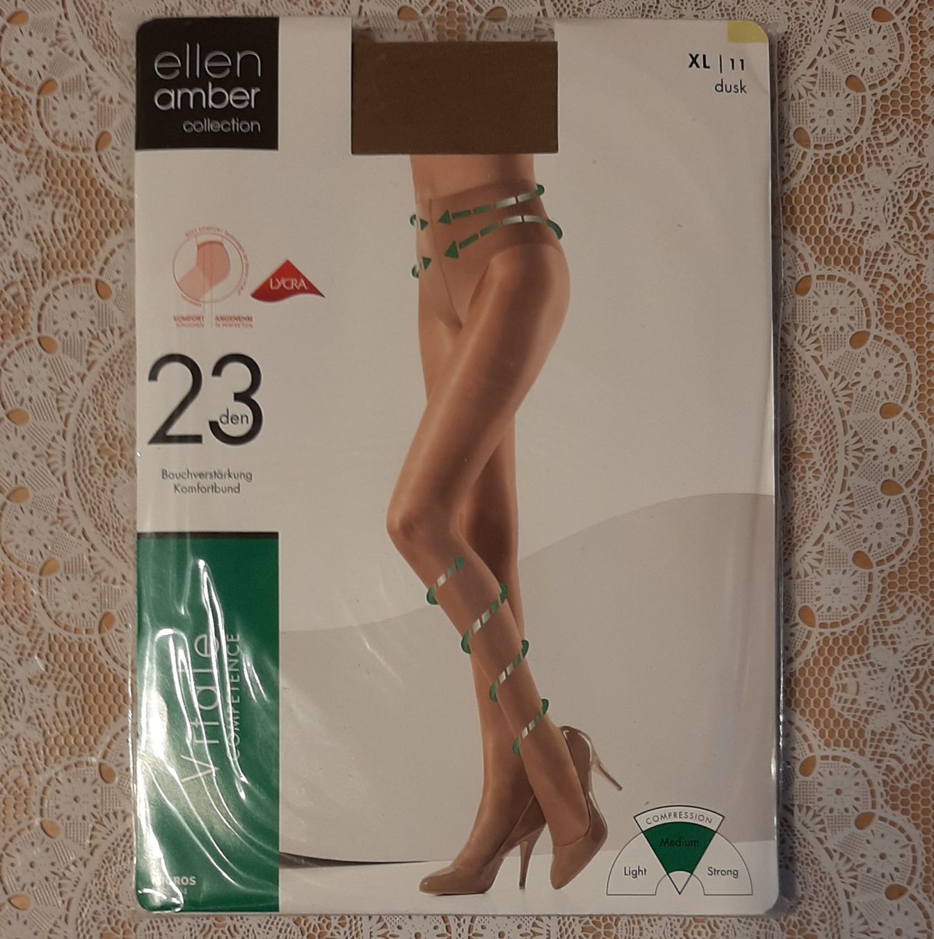 Ellen Amber Strümpfe & Strumpfhosen: Ellen Amber Vitale Strumpfhose 23den Gr.XL Dusk/Hellbraun – Neu und originalverpackt aus Amriswil von Celini3