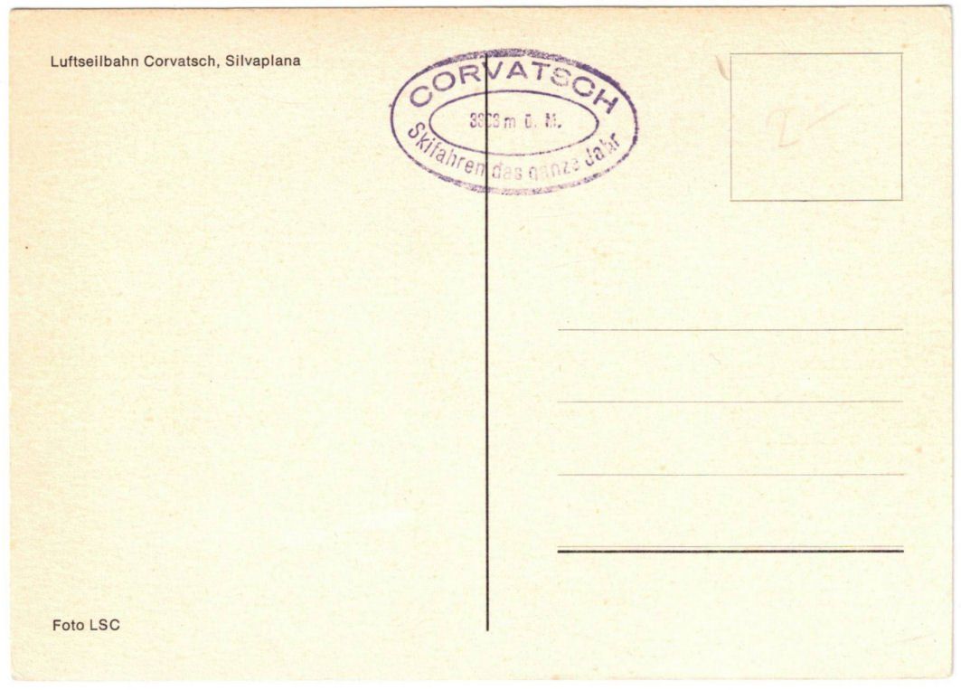 Cartoline postali: Silvaplana - Luftseilbahn Corvatsch Talstation – Usato da Binningen venduto da Mountainrider 1