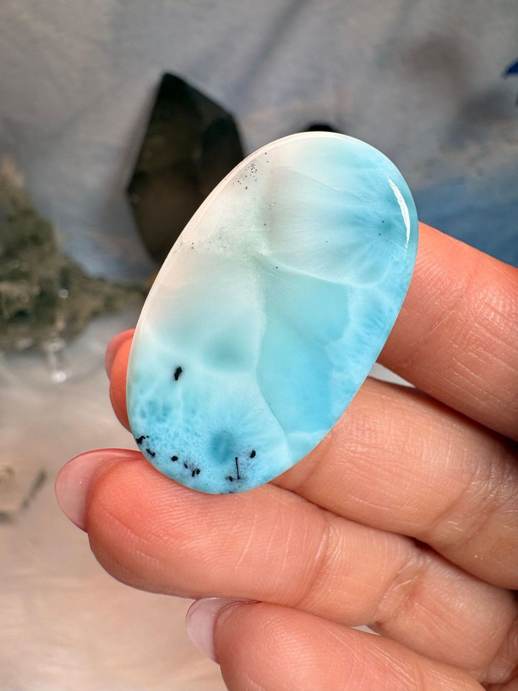 Minerali & Pietre curative: Larimar Cabochon – Nuovo (secondo la descrizione) da Neuheim venduto da m.hald 1