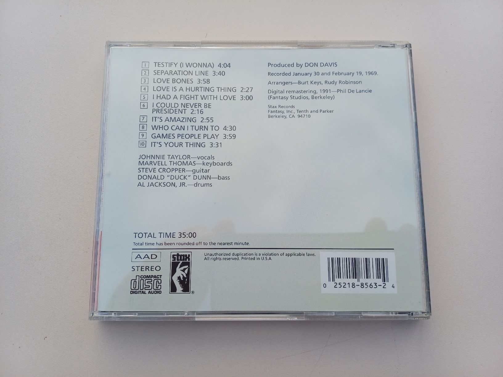 CD: The Johnnie Taylor Philosophy Continues - CD – Usato da Begnins venduto da Drastic-Sound 1