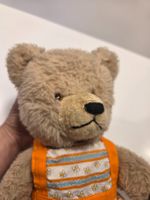 Teddybär mit Kleid Blumenmuster hellbraun guter Zustand