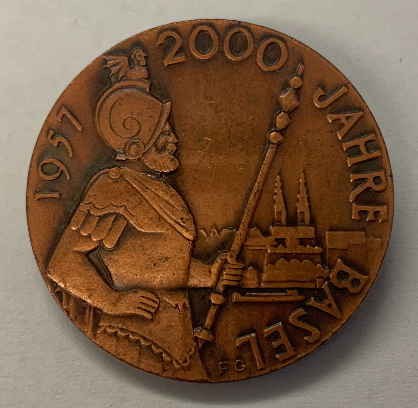 Medaglie: 2000 Jahre Basel Plakette 1957 - Kupfer – Usato da Gundetswil venduto da Egro100