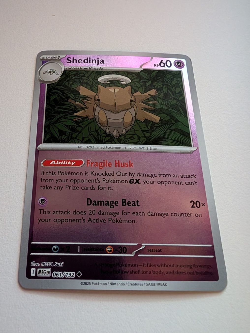 Pokémon Carte collezionabili: Shedinja Pokemon Card Reverse Holo EN Mega Evolution – Usato da Hünenberg See venduto da SpecialEditionGaming