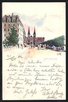 Lucerne, Ortspartie mit Blick zur Kirche