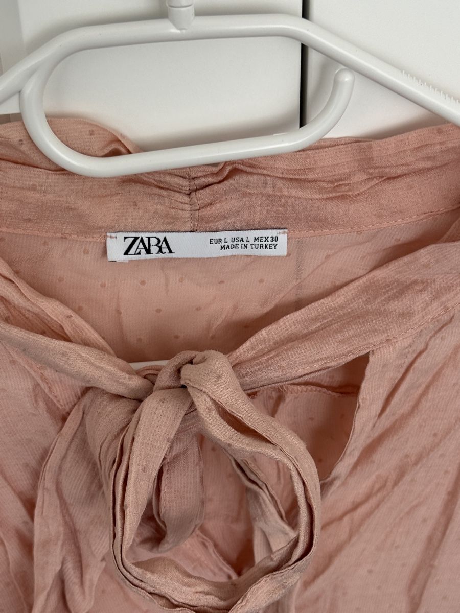 Zara Blusen: Zara Bluse, Grösse L, altrosa mit Schleife – Neu (gemäss Beschreibung) aus Zürich von iva_iva 1