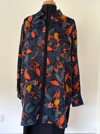Herbstliche Long-Bluse von Seidensticker Gr 40