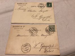 BIENNE BAEHNI 2 cartes 1907 et 1913