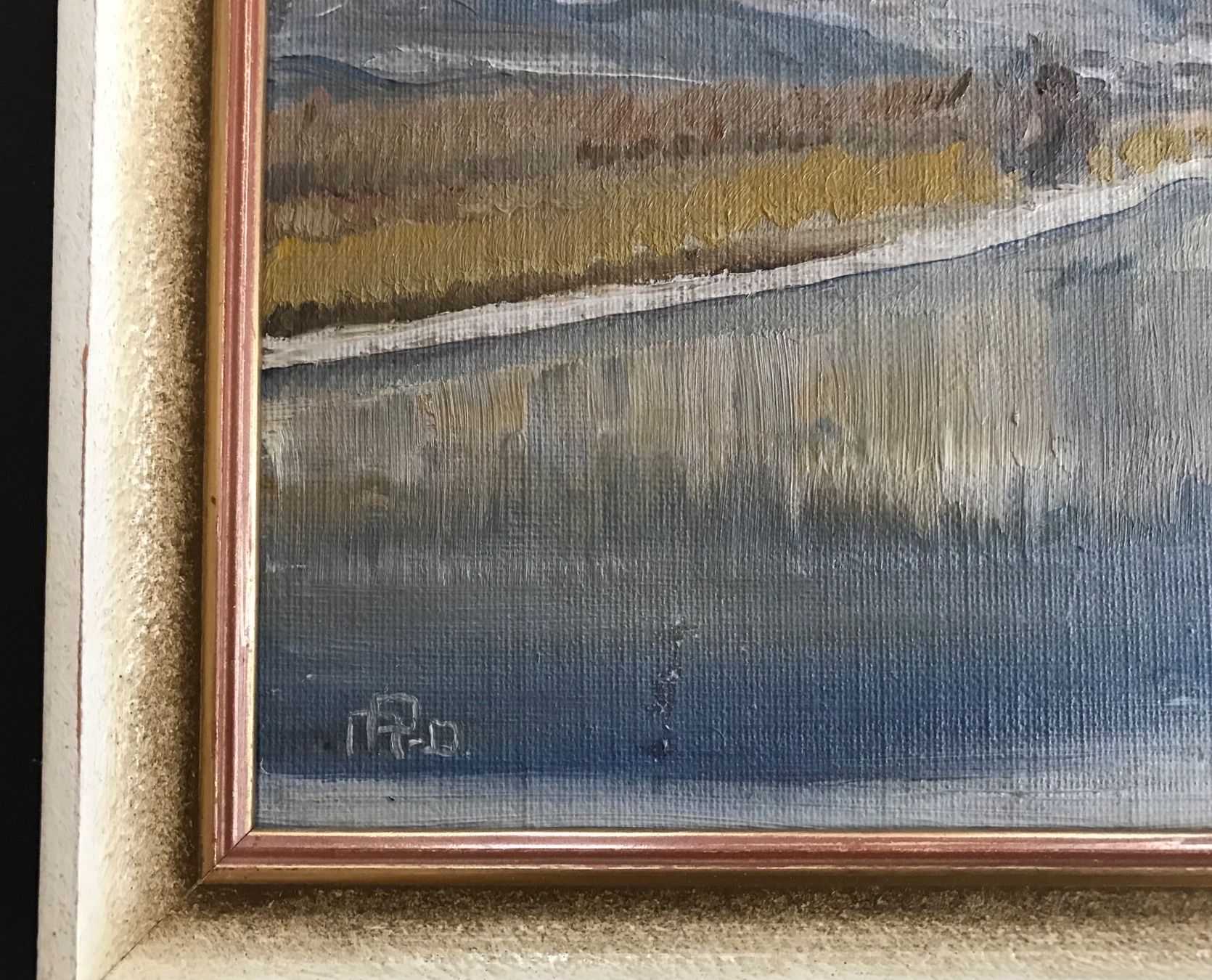 Gemälde: Joli  tableau signé 1922 La thielle – Gebraucht aus Penthaz von Petrus45 2