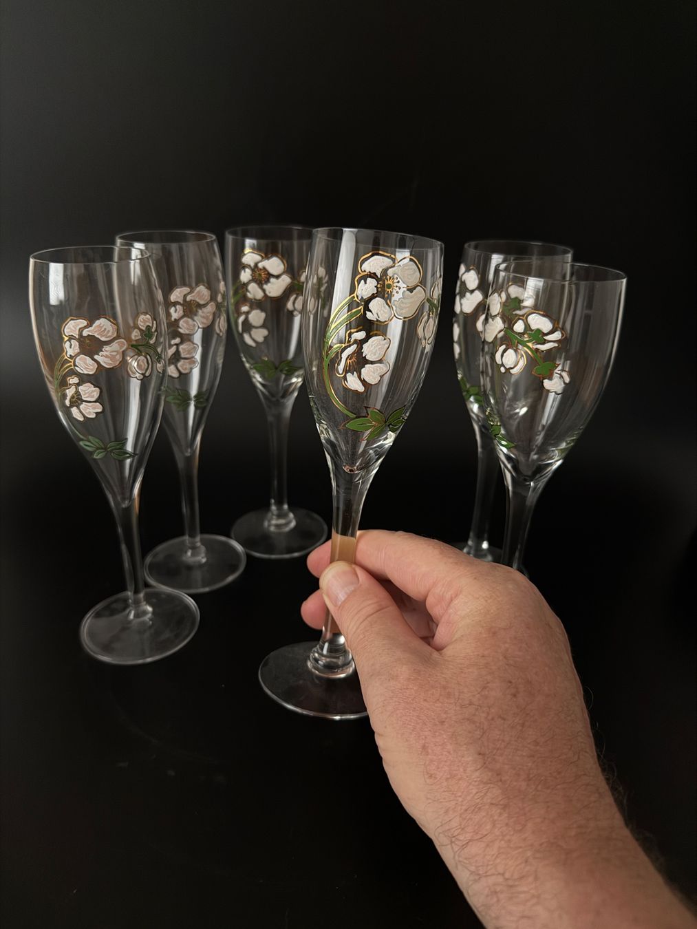 Gläser: Perrier Jouet Champagne Gläser Handbemalt – Neu (gemäss Beschreibung) aus Luzern von downtonabbey 5