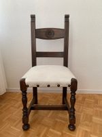 6 Chaise en bois massif en cuir  Autruche