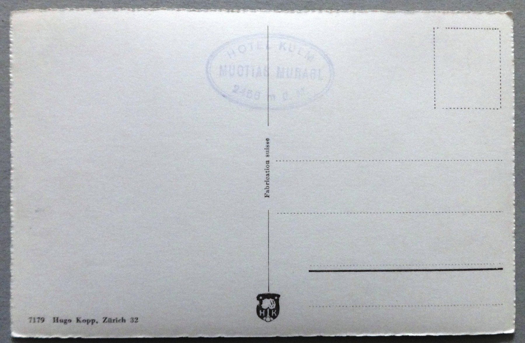 Cartoline postali: Muottas Kulm Hotel 2450 m – Usato da Fétigny venduto da Billy2miny 1