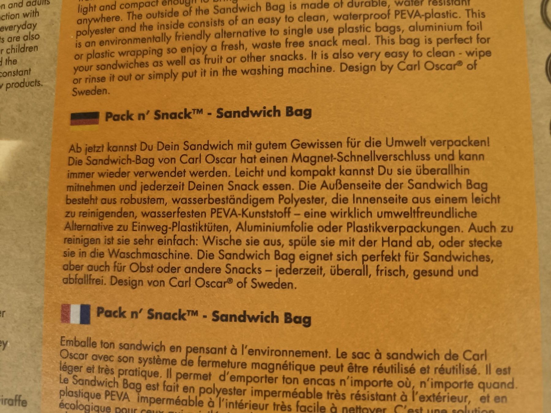 Dischi in vinile: Sandwich Bag Carl Oscar – Nuovo e nell'imballaggio originale da Jaberg venduto da urig17. 4